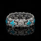 Unique Heavy Retro Design Bracelet with Natural Irani Turquoise (Firoza) for Men | 925 Sterling Silver Bracelet | With Certificate of Authenticity and 925 Hallmark