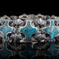 Unique Heavy Retro Design Bracelet with Natural Irani Turquoise (Firoza) for Men | 925 Sterling Silver Bracelet | With Certificate of Authenticity and 925 Hallmark