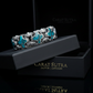 Unique Heavy Retro Design Bracelet with Natural Irani Turquoise (Firoza) for Men | 925 Sterling Silver Bracelet | With Certificate of Authenticity and 925 Hallmark