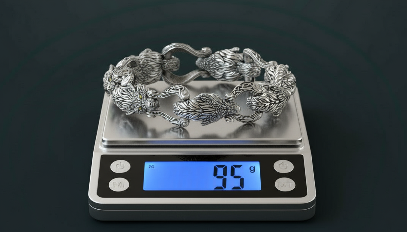 Unique Designed Wolf Bracelet for Men | 925 Sterling Silver Bracelet | Men's Jewelry | With Certificate of Authenticity and 925 Hallmark