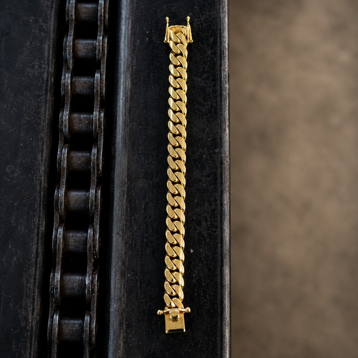 RARE PRINCE by CARAT SUTRA | 12mm Wide Solid Miami Cuban Link Bracelet | 22kt Gold Micron Plated 925 Sterling Silver Bracelet | Men's Jewelry | With Certificate of Authenticity and 925 Hallmark - caratsutra