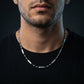 Minimalist Solid 4mm Infinity Chain with Cross | 925 Sterling Silver Chain