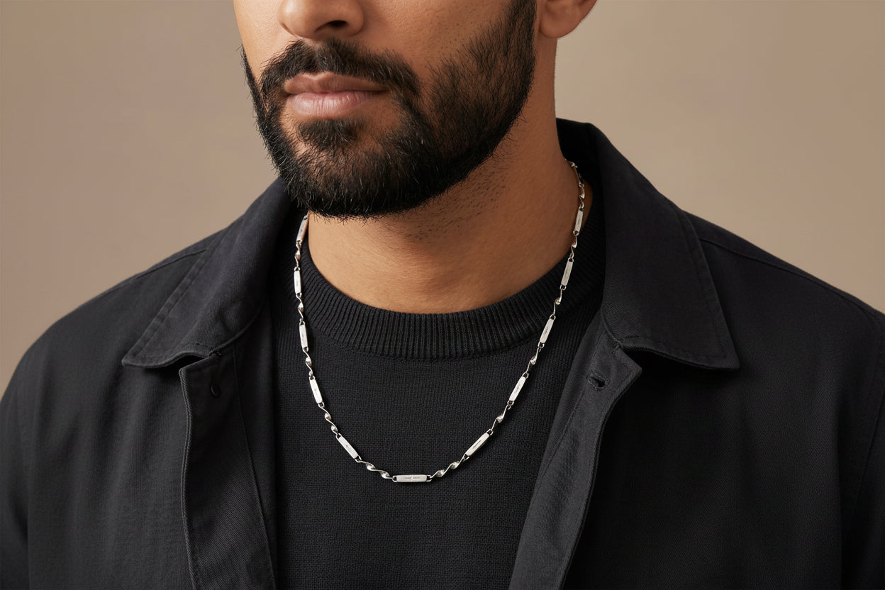 Minimalist Solid 4mm Infinity Chain with Cross | 925 Sterling Silver Chain