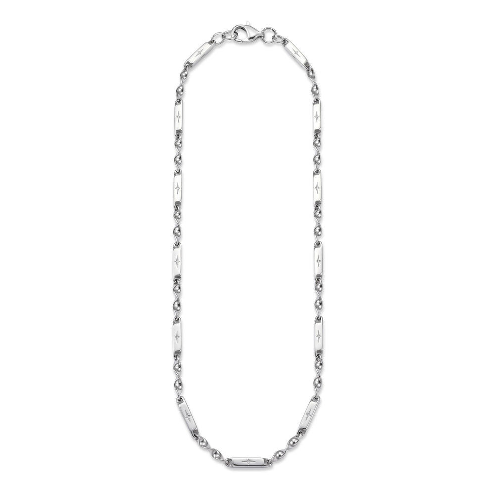 Minimalist Solid 4mm Infinity Chain with Cross | 925 Sterling Silver Chain