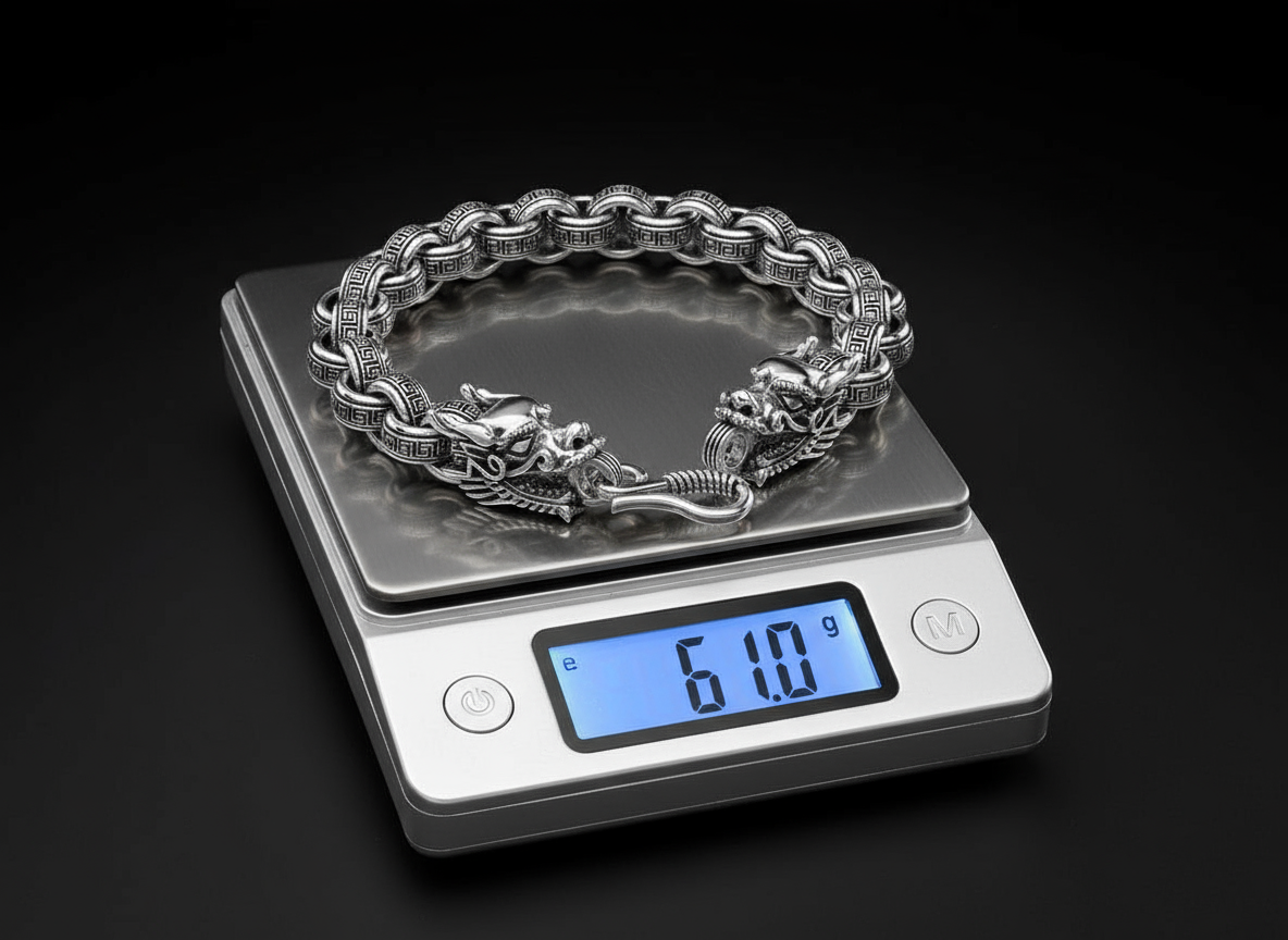 Unique Two Headed Dragon Bracelet for Men | 925 Sterling Silver Bracelet | Men's Jewelry | With Certificate of Authenticity and 925 Hallmark