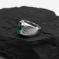 Floral Engraving Finish, Classic Style Ring with 8ct Natural Zambian Emerald Stone | 925 Sterling Silver | With Certificate of Authenticity and 925 Hallmark