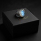 RARE PRINCE by CARAT SUTRA | Unique Designed Turkish Style Ring with Natural Moonstone | 925 Sterling Silver Oxidized Ring | With Certificate of Authenticity and 925 Hallmark