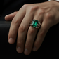 Classic design Ring with Zambian Emerald (Panna), 925 Sterling Silver Ring | With Certificate of Authenticity and 925 Hallmark