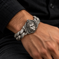 18mm wide, Matt Finish, Solid. 925 sterling silver bracelet with Hanuman Face, oxidized Cuban design | Sterling Silver Bracelet
