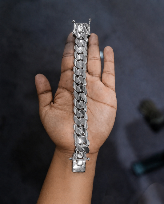 18mm Wide Solid Miami Cuban Link Bracelet | 925 Sterling Silver Chain | Men's Jewelry | With Certificate of Authenticity and 925 Hallmark - caratsutra