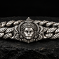 18mm wide, Matt Finish, Solid. 925 sterling silver bracelet with Hanuman Face, oxidized Cuban design | Sterling Silver Bracelet
