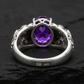 Antique Designed Elephant Band Ring studded with 6ct Natural Amethyst Stone | 925 Sterling Silver Oxidized Ring