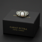 Antique Designed Elephant Band Ring studded with 6ct Natural Pearl Stone | 925 Sterling Silver Oxidized Ring
