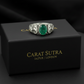 Antique Designed Elephant Band Ring studded with 5ct Natural Zambian Emerald Stone | 925 Sterling Silver Oxidized Ring