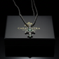 RARE PRINCE by CARAT SUTRA | Unique Designed Fleur-De-Lis Symbol Pendant Studded with Green & Black Zircons for Men | 925 Sterling Silver Oxidized Pendant | Men's Jewelry | With Certificate of Authenticity and 925 Hallmark - caratsutra