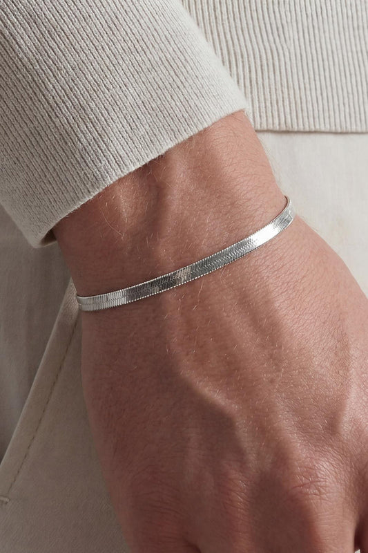Minimalist 4mm Snake Bracelet | 925 Sterling Silver | With Certificate of Authenticity and 925 Hallmark