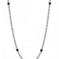 Solid 2.5mm Byzantine Link Chain, studded with Black Zircons | 925 Sterling Silver Chain | With Certificate of Authenticity and 925 Hallmark