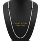 Solid 2.5mm Byzantine Link Chain, studded with Black Zircons | 925 Sterling Silver Chain | With Certificate of Authenticity and 925 Hallmark