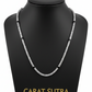 Solid 2.5mm Byzantine Link Chain, studded with Black Zircons | 925 Sterling Silver Chain | With Certificate of Authenticity and 925 Hallmark