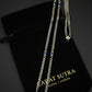 RARE PRINCE by CARAT SUTRA | Minimalist Solid 4mm Cuban Link Chain studded with Blue Zircon Stone  | 925 Sterling Silver Chain | Men's Jewelry | With Certificate of Authenticity and 925 Hallmark - caratsutra