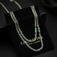 RARE PRINCE by CARAT SUTRA | Minimalist Solid 4mm Cuban Link Chain studded with Green Zircon Stone  | 925 Sterling Silver Chain | Men's Jewelry | With Certificate of Authenticity and 925 Hallmark