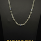 RARE PRINCE by CARAT SUTRA | Minimalist Solid 4mm Cuban Link Chain studded with Blue Zircon Stone  | 925 Sterling Silver Chain | Men's Jewelry | With Certificate of Authenticity and 925 Hallmark - caratsutra