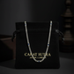 RARE PRINCE by CARAT SUTRA | Minimalist Solid 5mm Cuban Link Chain studded with Blue Zircon Stone  | 925 Sterling Silver Chain | Men's Jewelry | With Certificate of Authenticity and 925 Hallmark