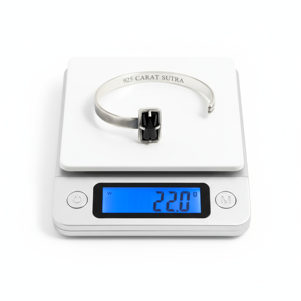 RARE PRINCE by CARAT SUTRA |  Natural Black Onyx Bracelet for Men | 925 Sterling Silver Bracelet | Men's Jewelry | With Certificate of Authenticity and 925 Hallmark