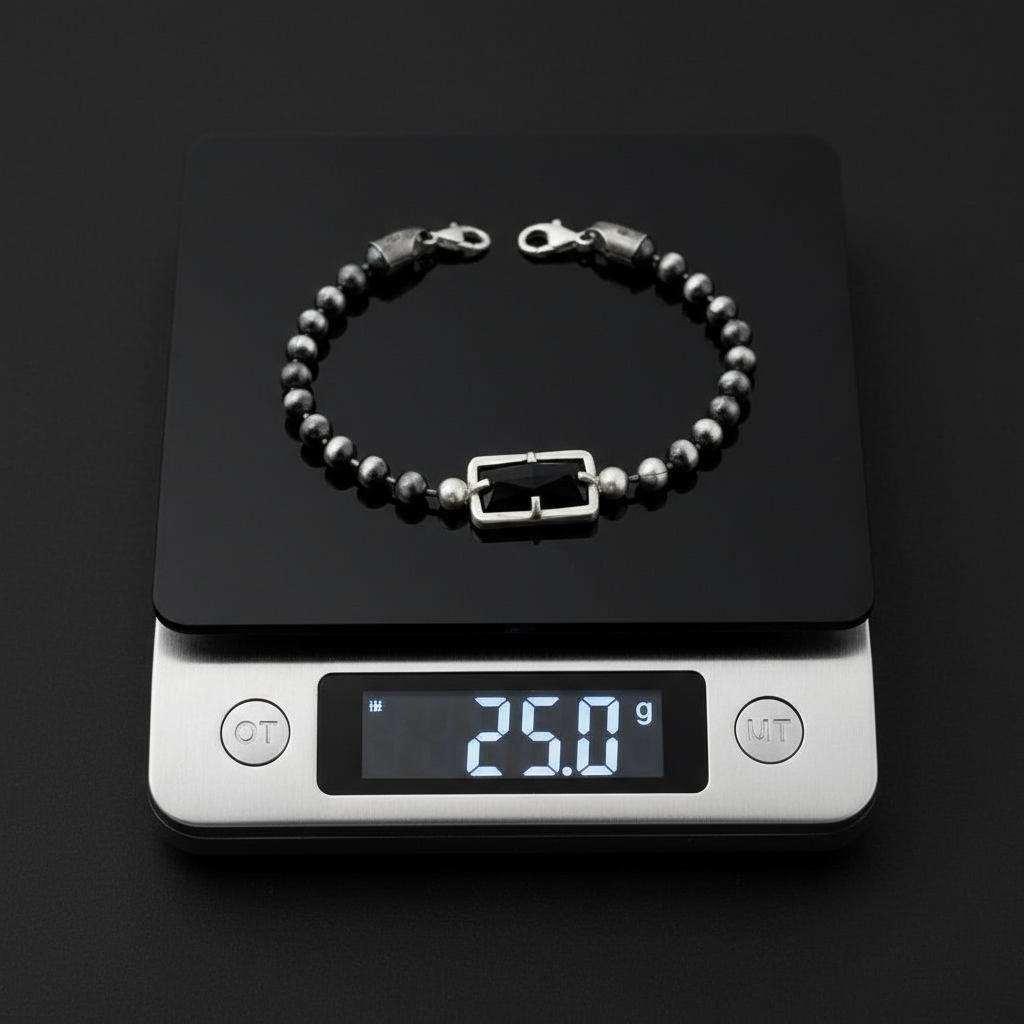 RARE PRINCE by CARAT SUTRA |  Natural Black Onyx Bracelet for Men | 925 Sterling Silver Bracelet | Men's Jewelry | With Certificate of Authenticity and 925 Hallmark