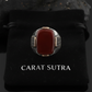 RARE PRINCE by CARAT SUTRA | Unique Turkish Style Ring with Natural Red Agate | 925 Sterling Silver Oxidized Ring | Men's Jewelry | With Certificate of Authenticity and 925 Hallmark