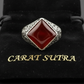 RARE PRINCE by CARAT SUTRA | Unique Turkish Style Ring with Natural Red Agate  | 925 Sterling Silver Oxidized Ring | Men's Jewelry | With Certificate of Authenticity and 925 Hallmark