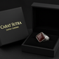 RARE PRINCE by CARAT SUTRA | Unique Turkish Style Ring with Natural Red Agate  | 925 Sterling Silver Oxidized Ring | Men's Jewelry | With Certificate of Authenticity and 925 Hallmark - caratsutra