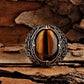 RARE PRINCE by CARAT SUTRA | Unique Designed Turkish Style Ring with Natural Tiger Eye  | 925 Sterling Silver Oxidized Ring | Men's Jewelry | With Certificate of Authenticity and 925 Hallmark