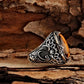 RARE PRINCE by CARAT SUTRA | Unique Designed Turkish Style Ring with Natural Tiger Eye  | 925 Sterling Silver Oxidized Ring | Men's Jewelry | With Certificate of Authenticity and 925 Hallmark