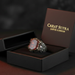 RARE PRINCE by CARAT SUTRA | Unique Turkish Style Ring with Natural Red Agate | 925 Sterling Silver Oxidized Ring | Men's Jewelry | With Certificate of Authenticity and 925 Hallmark - caratsutra