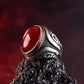 RARE PRINCE by CARAT SUTRA | Unique Turkish Style Ring with Natural Red Agate | 925 Sterling Silver Oxidized Ring | Men's Jewelry | With Certificate of Authenticity and 925 Hallmark