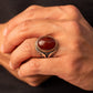 RARE PRINCE by CARAT SUTRA | Unique Turkish Style Ring with Natural Red Agate | 925 Sterling Silver Oxidized Ring | Men's Jewelry | With Certificate of Authenticity and 925 Hallmark