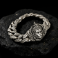18mm wide, Matt Finish, Solid. 925 sterling silver bracelet with Hanuman Face, oxidized Cuban design | Sterling Silver Bracelet