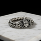 18mm wide Solid. 925 sterling silver bracelet with Mahadev Face, oxidized Cuban design | Sterling Silver Bracelet - caratsutra