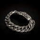 16mm wide Solid. 925 sterling silver bracelet with Snake Textured and Dagger oxidized Cuban design | Sterling Silver Bracelet | With Certificate of Authenticity and 925 Hallmark