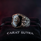 RARE PRINCE by CARAT SUTRA | Unique Turkish Style Ring with Natural Black Onyx | 925 Sterling Silver Oxidized Ring | Men's Jewelry | With Certificate of Authenticity and 925 Hallmark