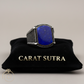 RARE PRINCE by CARAT SUTRA | Unique Turkish Style Ring with Natural Blue Lapis Lazuli | 925 Sterling Silver Oxidized Ring | Men's Jewelry | With Certificate of Authenticity and 925 Hallmark