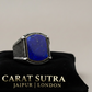 RARE PRINCE by CARAT SUTRA | Unique Turkish Style Ring with Natural Blue Lapis Lazuli | 925 Sterling Silver Oxidized Ring | Men's Jewelry | With Certificate of Authenticity and 925 Hallmark