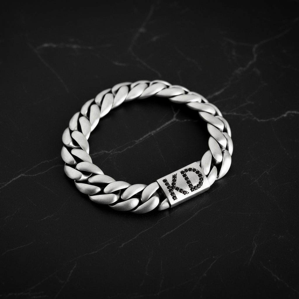 RARE PRINCE by CARAT SUTRA | 16mm Wide Matt Finish Solid Miami Cuban Link Bracelet 925 Sterling Silver Bracelet | Men's Jewelry | With Certificate of Authenticity and 925 Hallmark