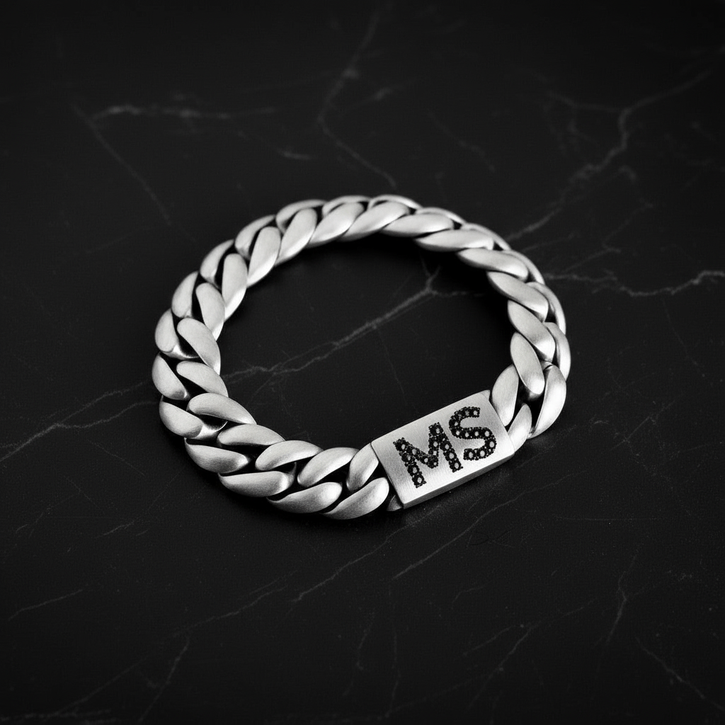 RARE PRINCE by CARAT SUTRA | 16mm Wide Matt Finish Solid Miami Cuban Link Bracelet 925 Sterling Silver Bracelet | Men's Jewelry | With Certificate of Authenticity and 925 Hallmark