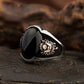 RARE PRINCE by CARAT SUTRA | Unique Turkish Style Ring with Natural Black Onyx | Black Rhodium & Gold Plated 925 Sterling Silver Ring | Men's Jewelry | With Certificate of Authenticity and 925 Hallmark