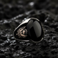RARE PRINCE by CARAT SUTRA | Unique Turkish Style Ring with Natural Black Onyx | Black Rhodium & Gold Plated 925 Sterling Silver Ring | Men's Jewelry | With Certificate of Authenticity and 925 Hallmark