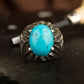 RARE PRINCE by CARAT SUTRA | Unique Designed Turkish Style Ring with Natural Irani Turquoise (Firoza) | 925 Sterling Silver Oxidized Ring | Men's Jewelry | With Certificate of Authenticity and 925 Hallmark