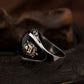 RARE PRINCE by CARAT SUTRA | Unique Turkish Style Ring with Natural Black Onyx | Black Rhodium & Gold Plated 925 Sterling Silver Ring | Men's Jewelry | With Certificate of Authenticity and 925 Hallmark