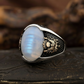 RARE PRINCE by CARAT SUTRA | Unique Designed Turkish Style Ring with Natural Rainbow Moonstone  | 925 Sterling Silver Ring | With Certificate of Authenticity and 925 Hallmark